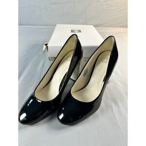 Anne Klein Jaslynn Women Patent Pump Heels Size 6M Black Office Quiet Luxury